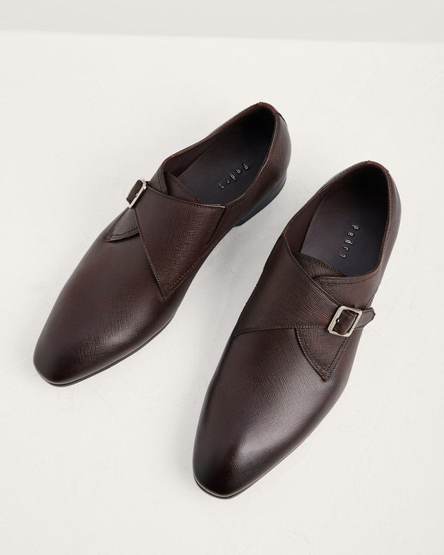 Embossed Leather Monk-Strap Shoes