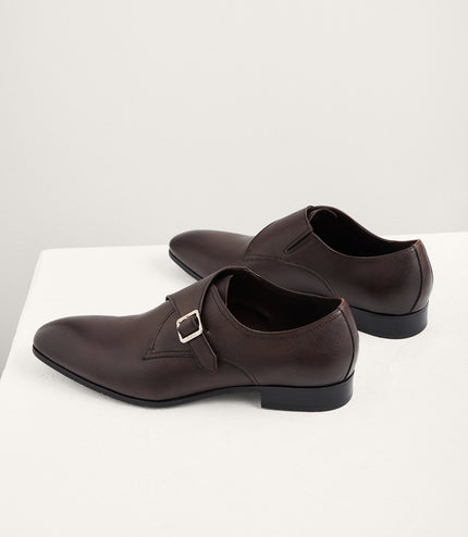 Embossed Leather Monk-Strap Shoes