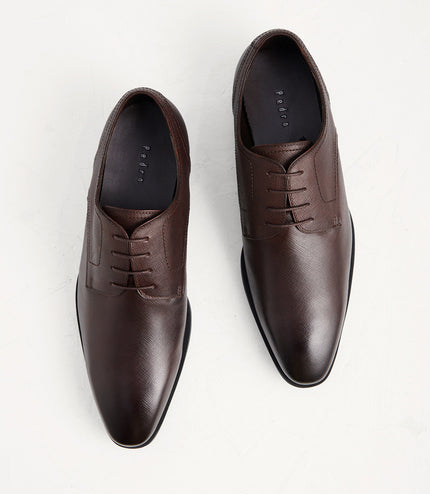 Embossed Leather Derby Shoes