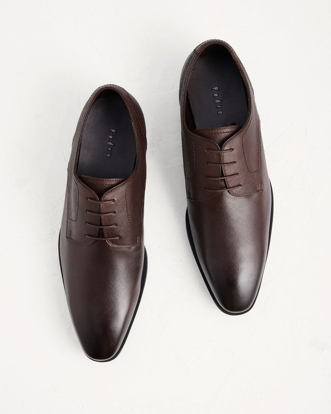 Embossed Leather Derby Shoes