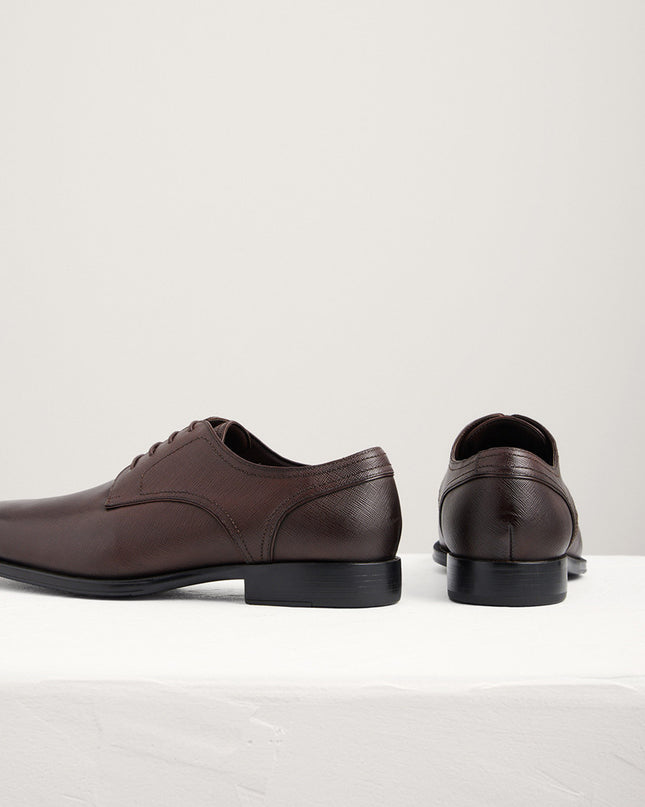Embossed Leather Derby Shoes