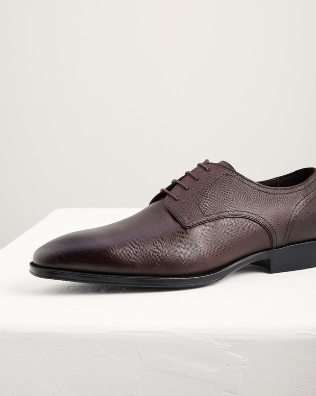 Embossed Leather Derby Shoes