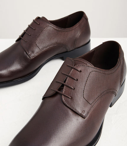 Embossed Leather Derby Shoes