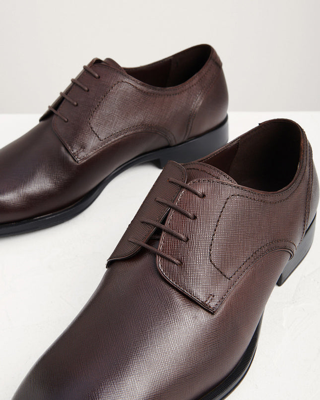 Embossed Leather Derby Shoes