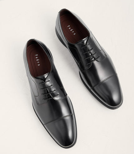 Leather Cap Toe Derby Shoes