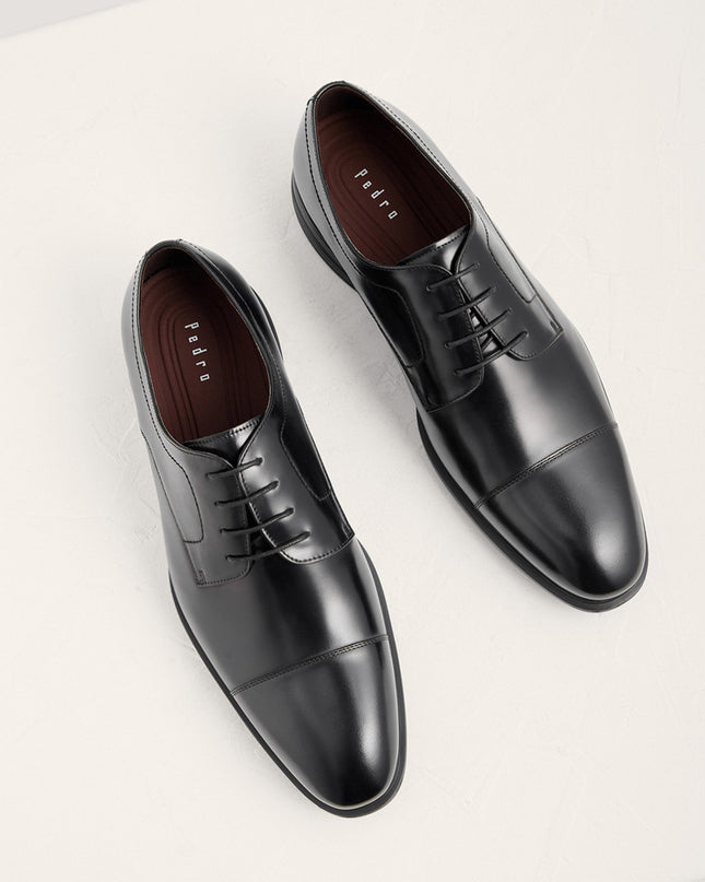 Leather Cap Toe Derby Shoes