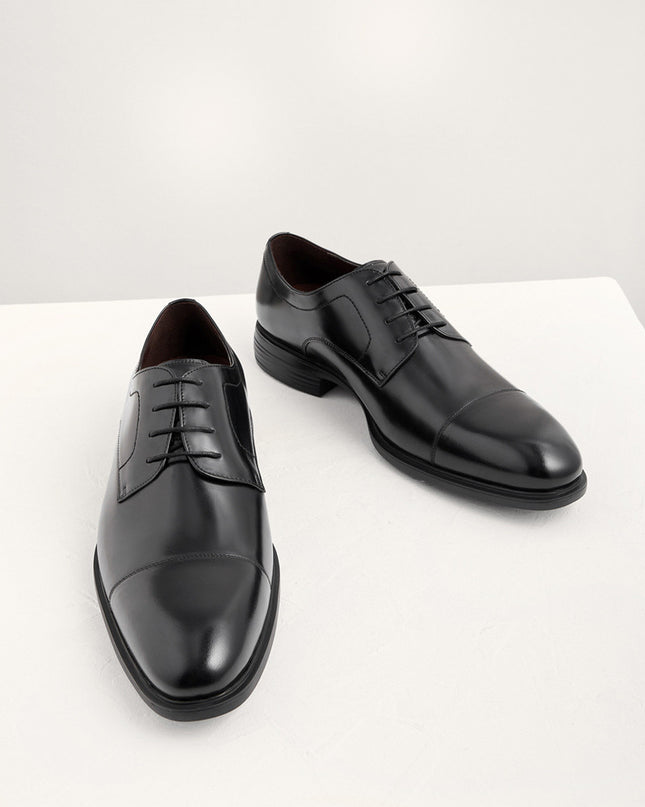 Leather Cap Toe Derby Shoes
