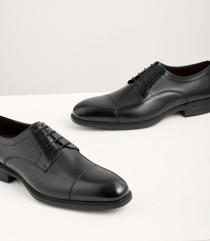 Leather Cap Toe Derby Shoes