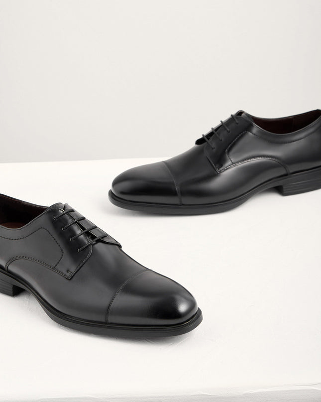 Leather Cap Toe Derby Shoes
