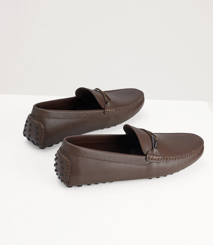 Bit Detail Suede Moccasins
