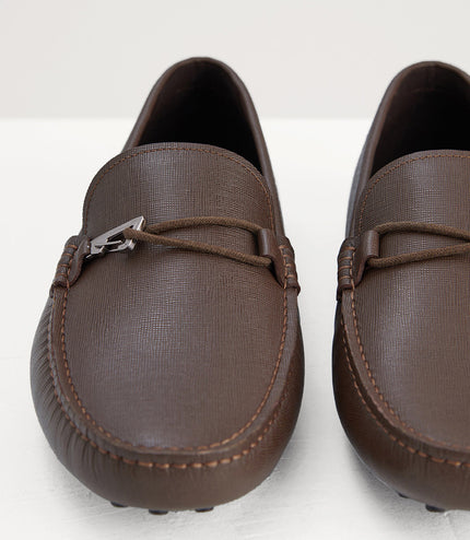 Bit Detail Suede Moccasins