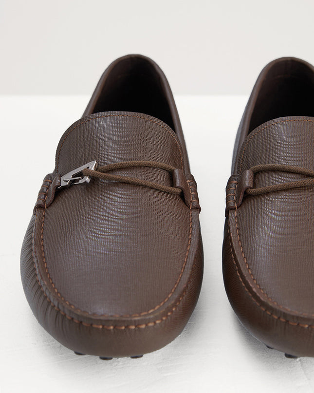 Bit Detail Suede Moccasins