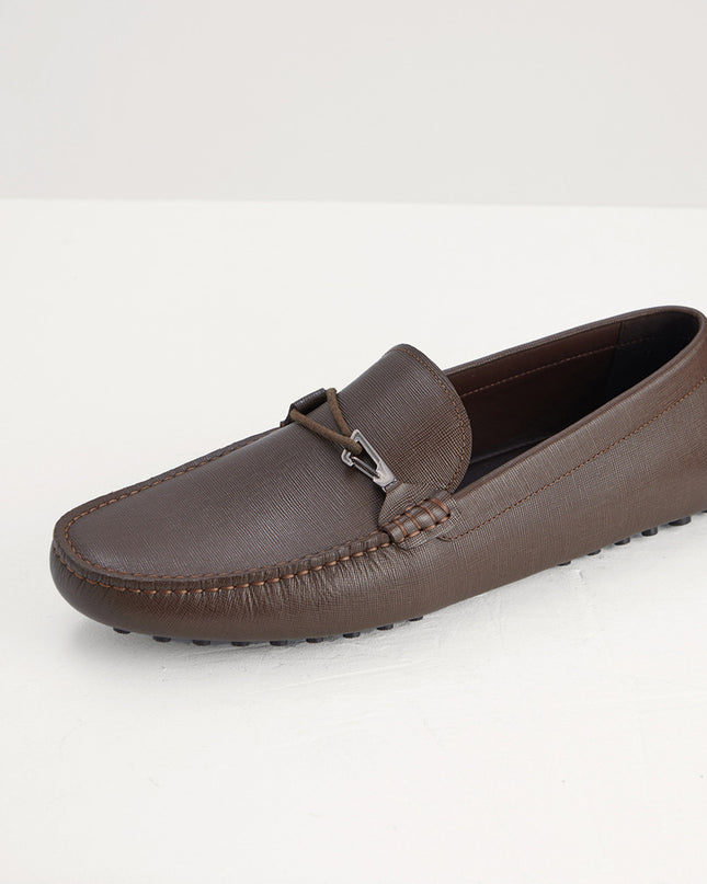 Bit Detail Suede Moccasins