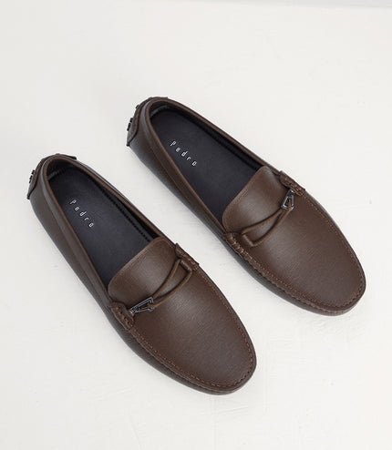 Bit Detail Suede Moccasins