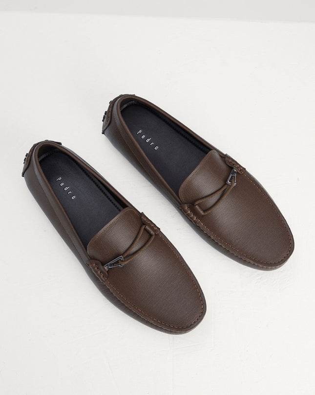 Bit Detail Suede Moccasins