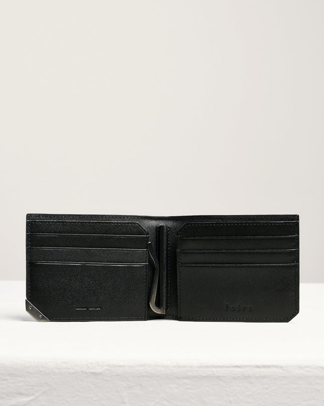 Leather Bi-Fold Money Clip Cardholder