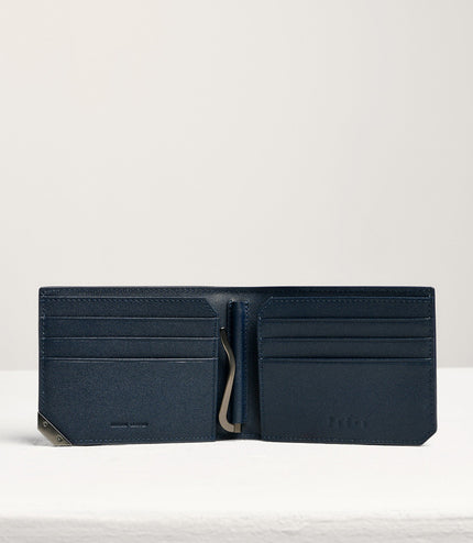 Leather Bi-Fold Money Clip Cardholder