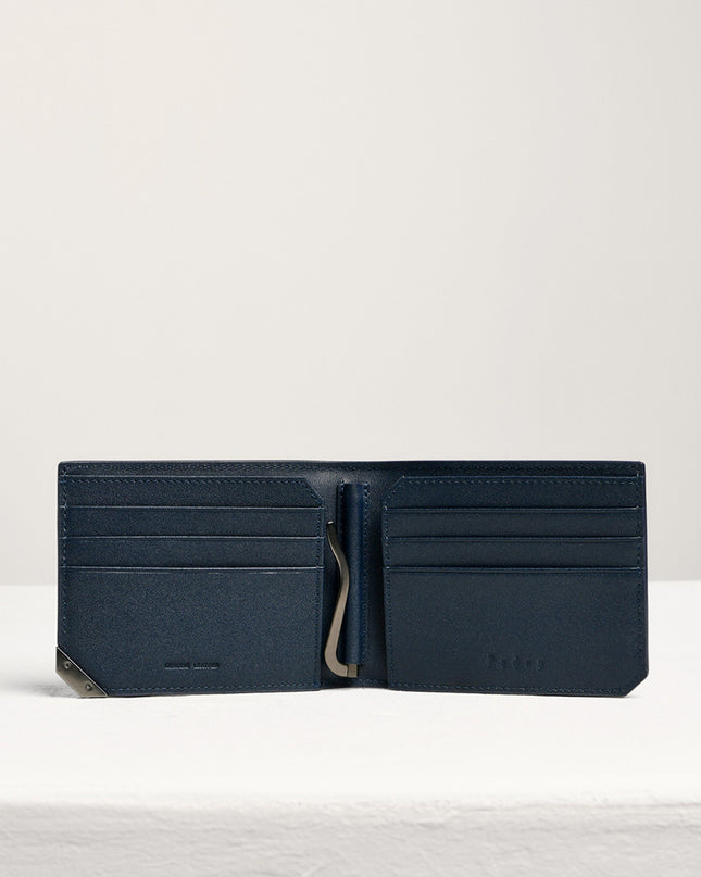 Leather Bi-Fold Money Clip Cardholder