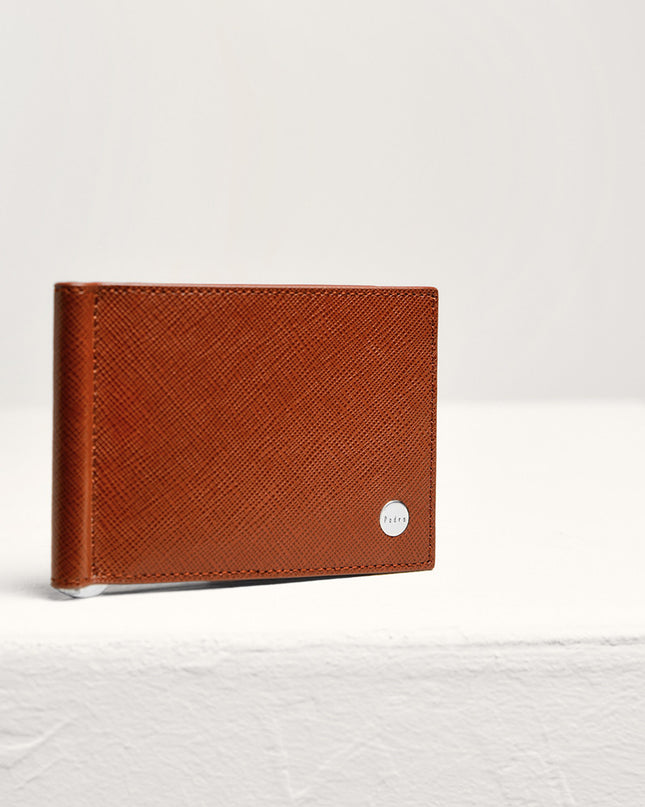 Leather Bi-Fold Money Clip Cardholder