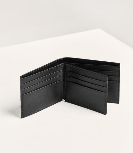 Nubuck Trim Leather Bi-Fold Wallet