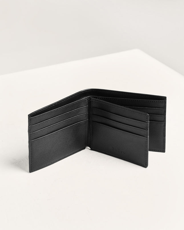 Nubuck Trim Leather Bi-Fold Wallet
