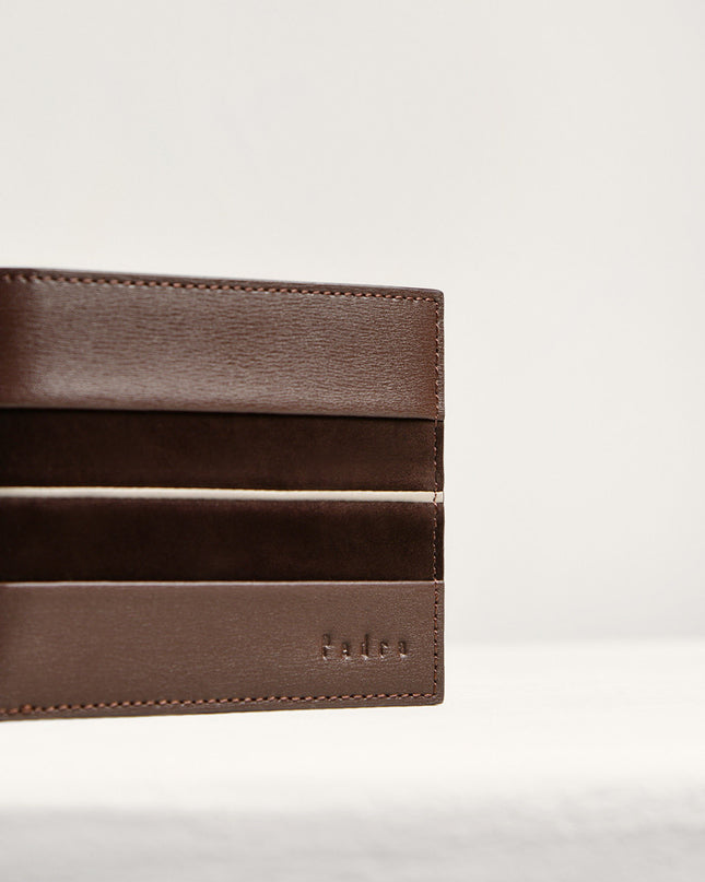 Nubuck Trim Leather Bi-Fold Wallet