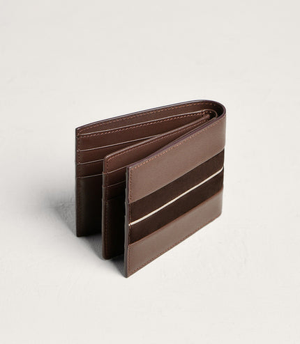 Nubuck Trim Leather Bi-Fold Wallet