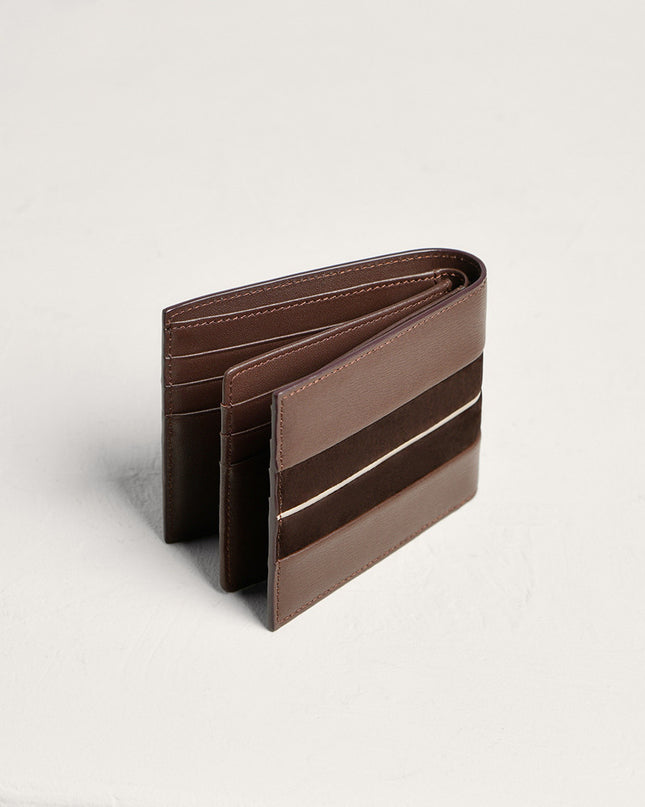 Nubuck Trim Leather Bi-Fold Wallet
