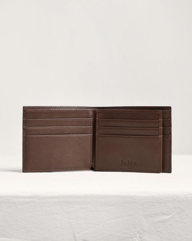 Nubuck Trim Leather Bi-Fold Wallet