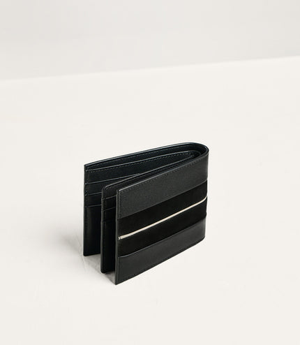 Nubuck Trim Leather Bi-Fold Wallet