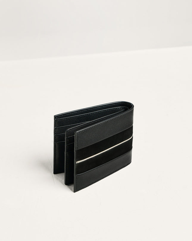 Nubuck Trim Leather Bi-Fold Wallet