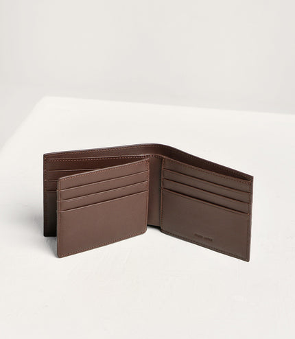 Nubuck Trim Leather Bi-Fold Wallet