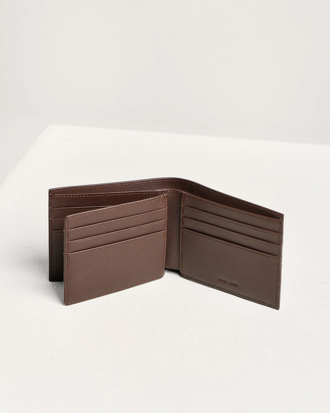 Nubuck Trim Leather Bi-Fold Wallet