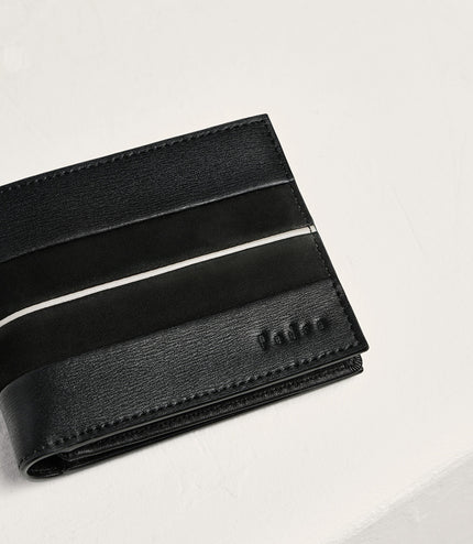 Nubuck Trim Leather Bi-Fold Wallet