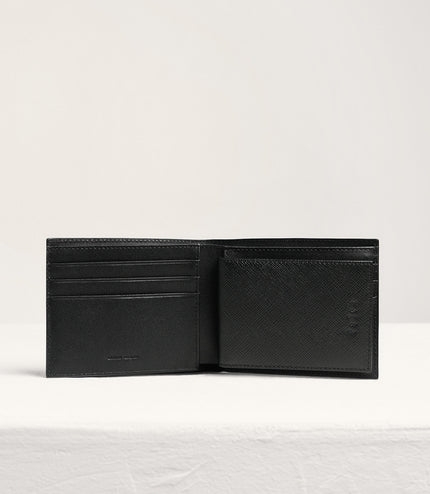 Embossed Leather Bi-Fold Wallet