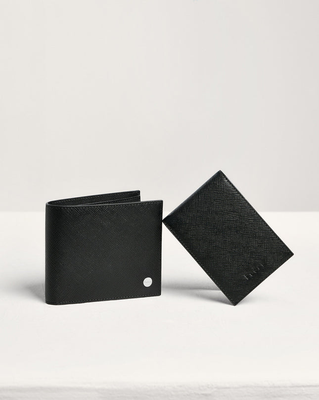 Embossed Leather Bi-Fold Wallet