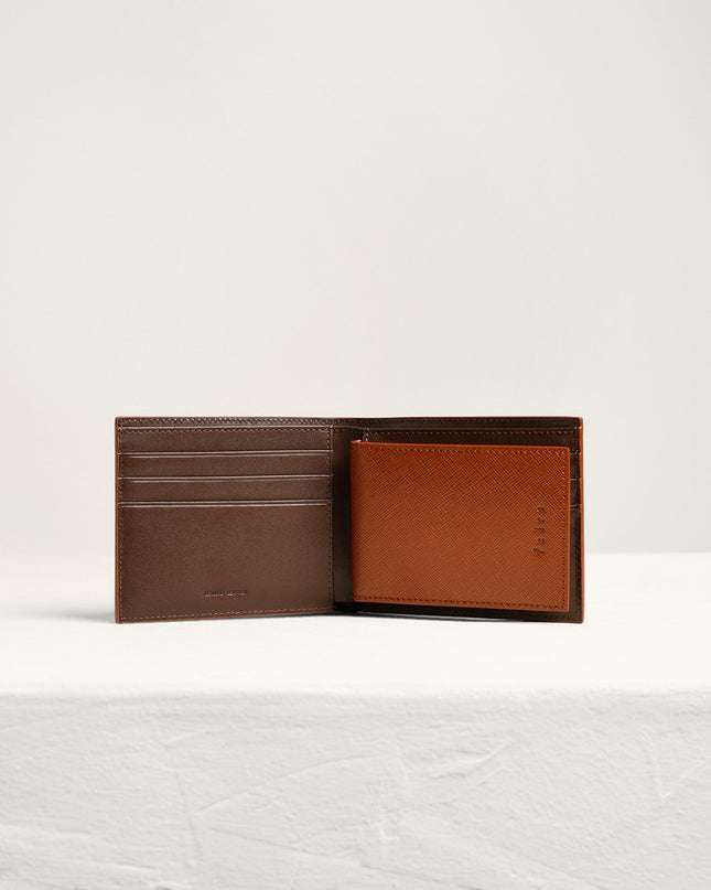 Embossed Leather Bi-Fold Wallet