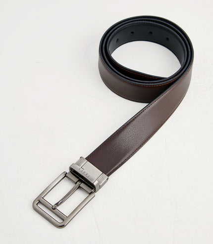 Leather Reversible Pin Belt