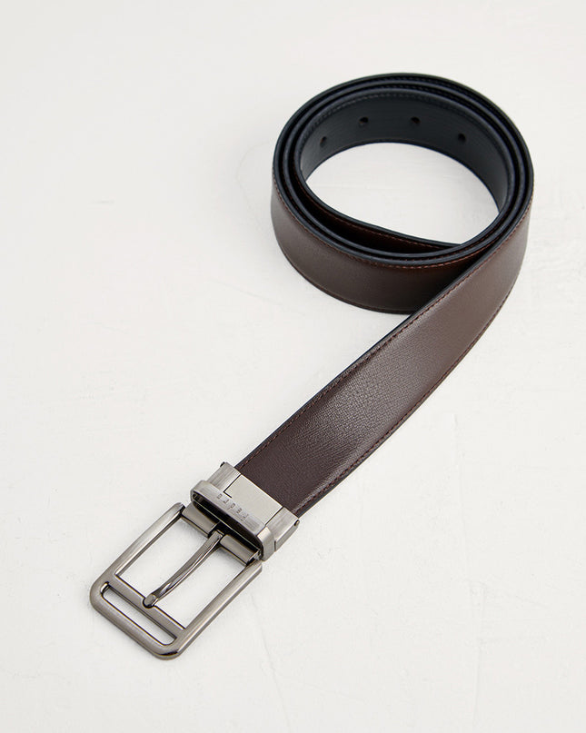 Leather Reversible Pin Belt