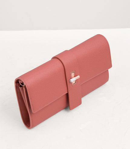 Turnlock Leather Wallet with Chain