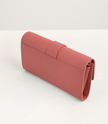 Turnlock Leather Wallet with Chain