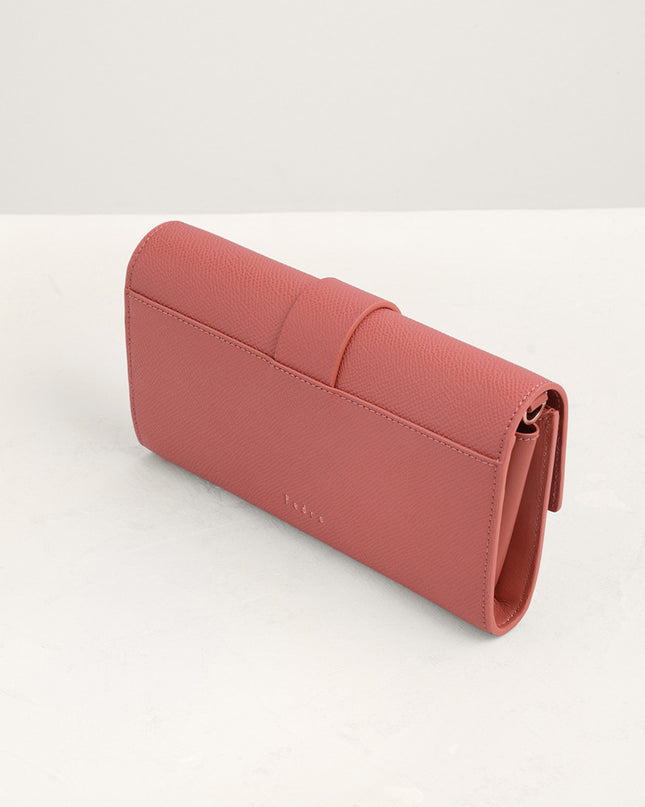 Turnlock Leather Wallet with Chain