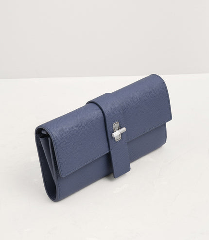 Turnlock Leather Wallet with Chain