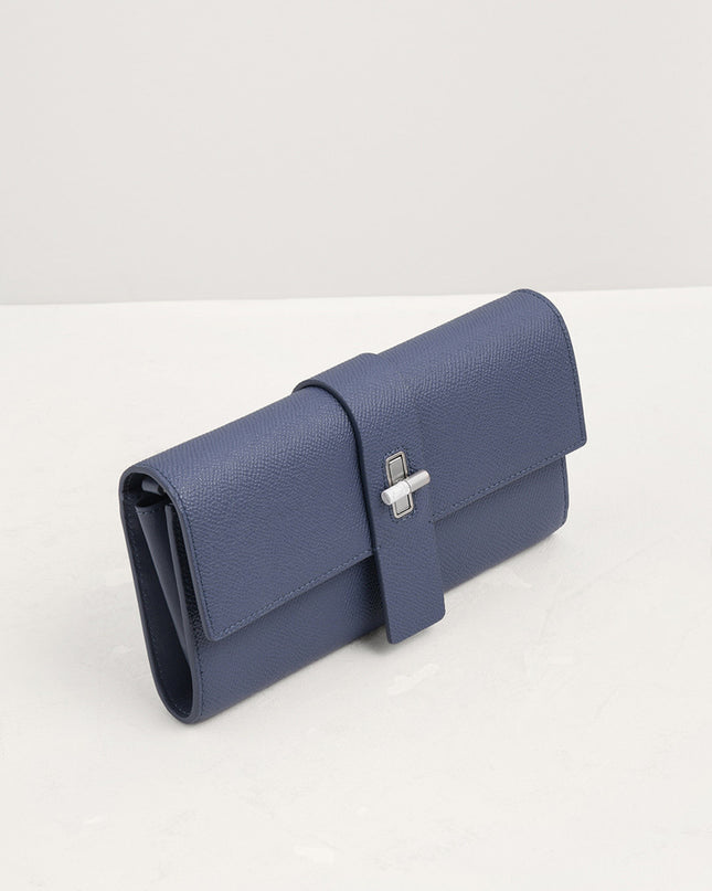 Turnlock Leather Wallet with Chain