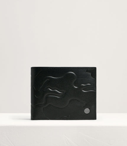 Embossed Leather Bi-Fold Wallet