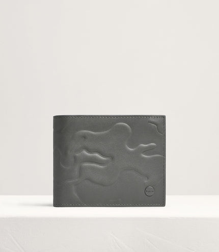 Embossed Leather Bi-Fold Wallet