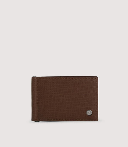 Leather Bi-Fold Cardholder with Money Clip