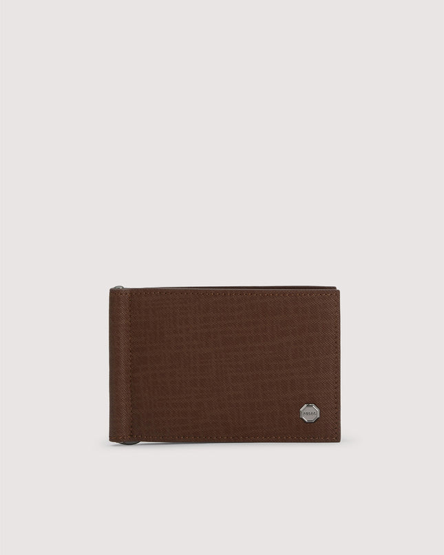 Leather Bi-Fold Cardholder with Money Clip