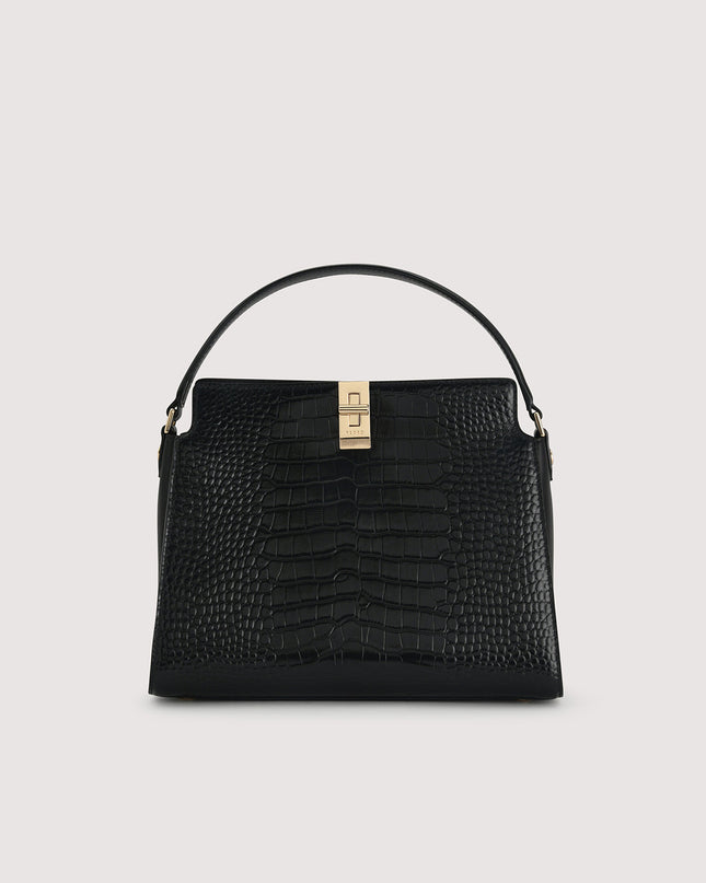 Embossed Leather Top Handle