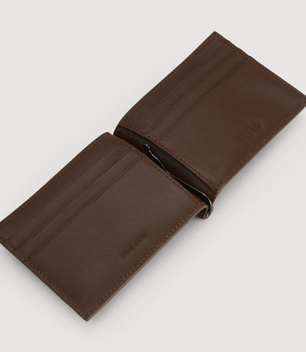 Leather Bi-Fold Cardholder with Money Clip